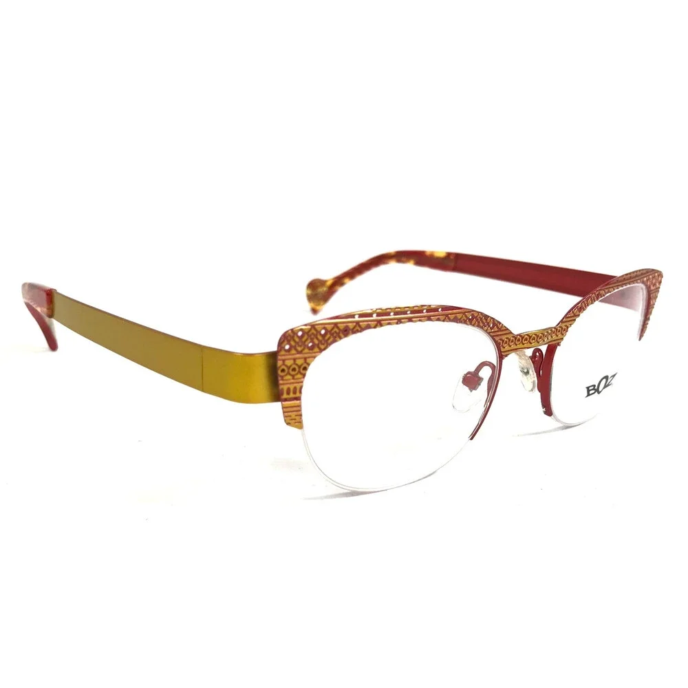 BOZ Eyeglasses Frames ZADIG 5560 Yellow Sand Orange Cat Eye Half Rim 49-19-135
